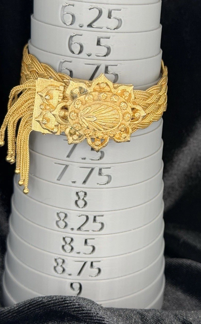 Victorian Antique Gold Filled Woven Mesh Slide Bracelet Tassel Fringe C.1900