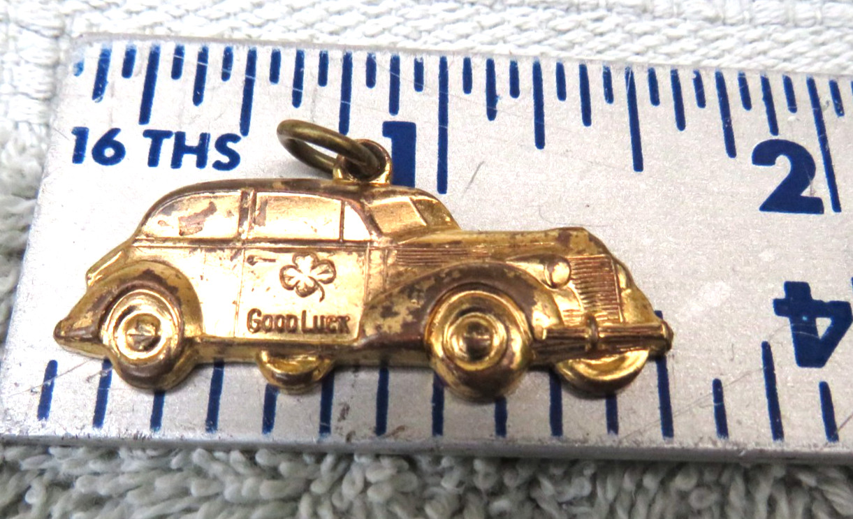 ROI-TAN Good Luck Charm CAR Pendant-Vintage- Gold Finish