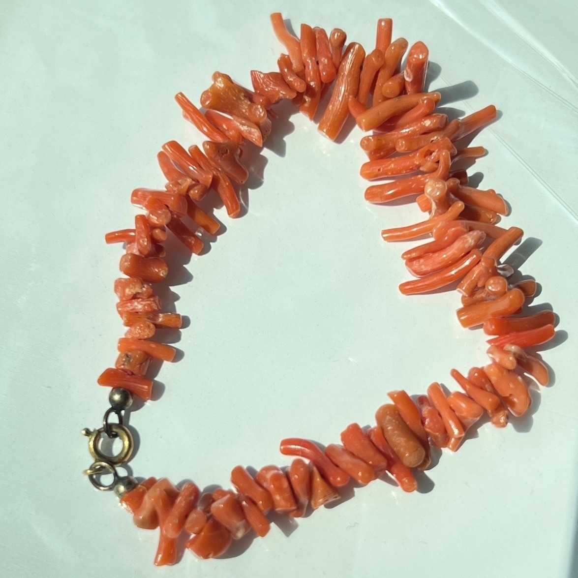 Vintage Coral Bracelet Orange Red Natural Boho