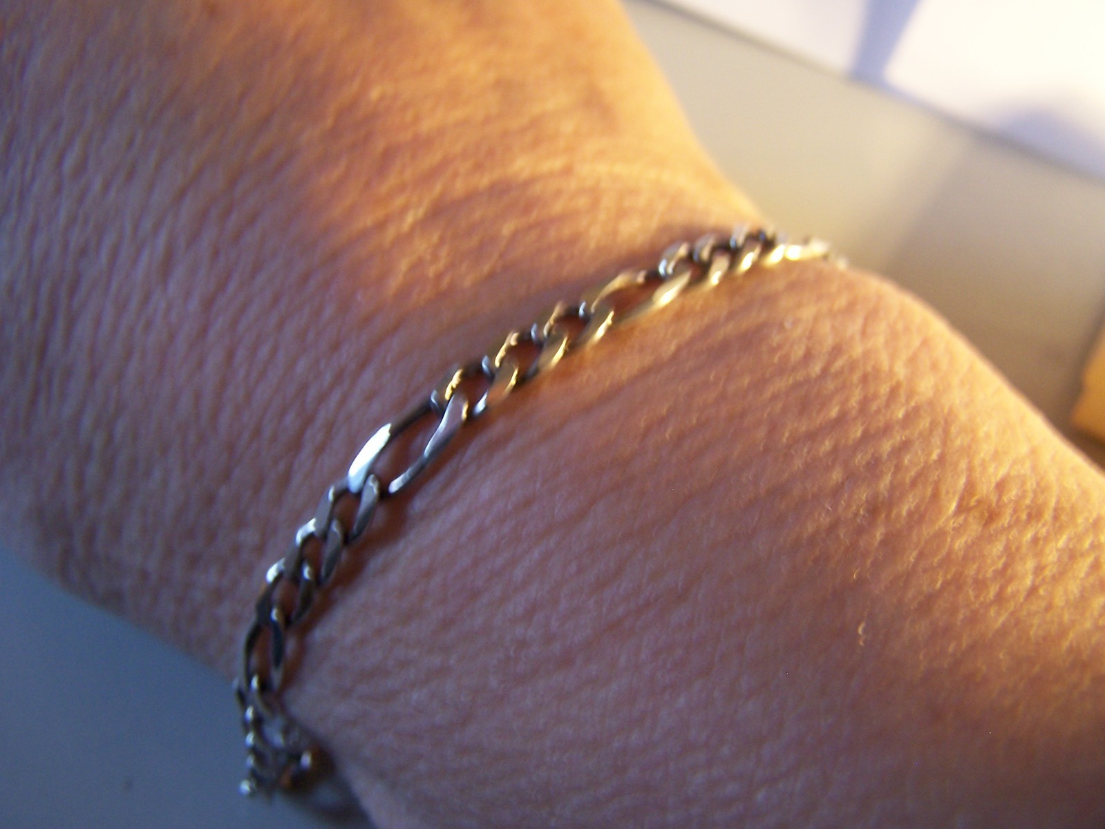 VINTAGE ESTATE ITALY DESIGN “MILOR” 6MM FIGARO STERLING SILVER BRACELET 71/4″