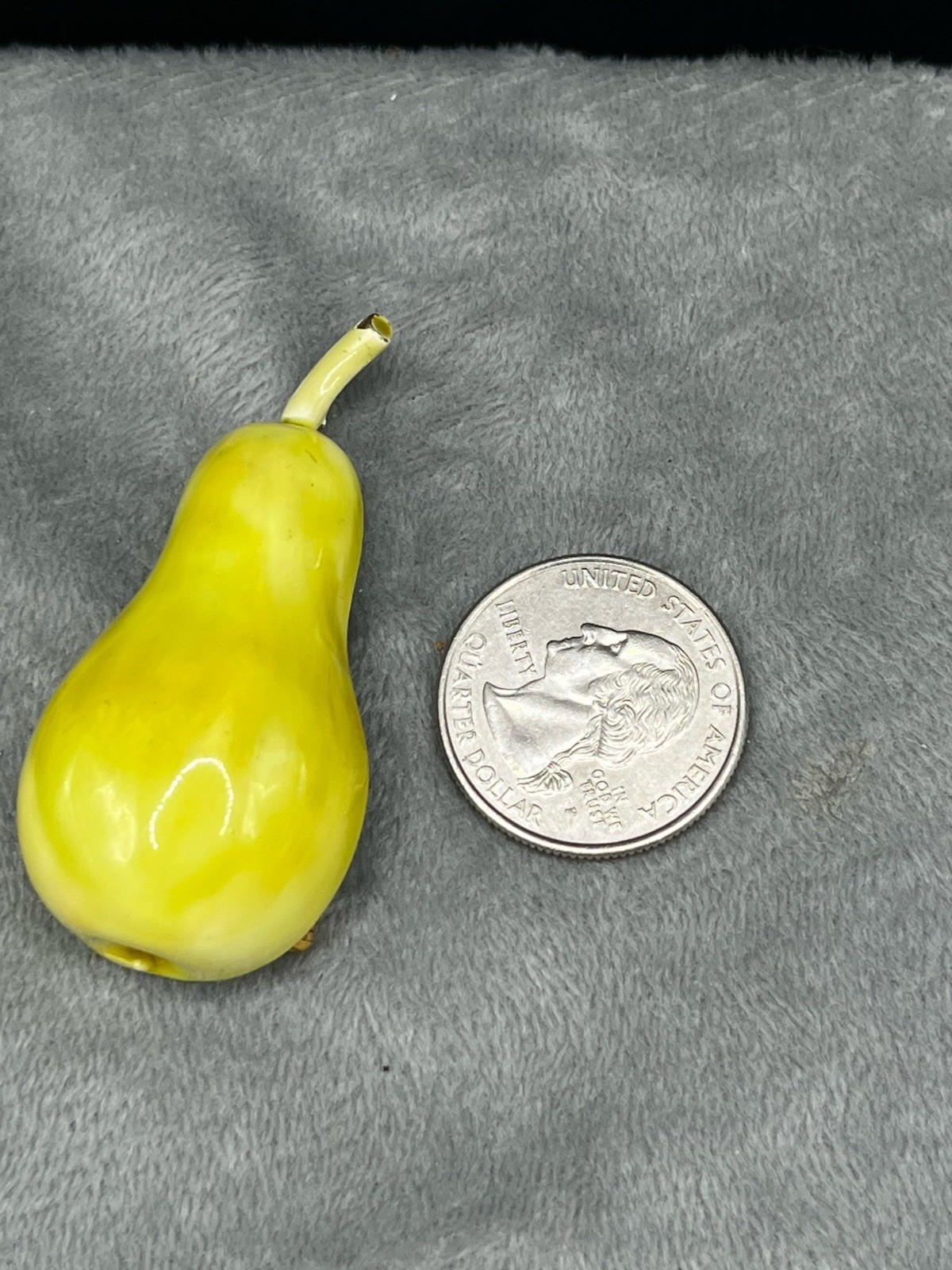 HAR brooch PEAR Green enamel vintage jewelry Fruit Pin 50s-60’s Signed 2” Rare