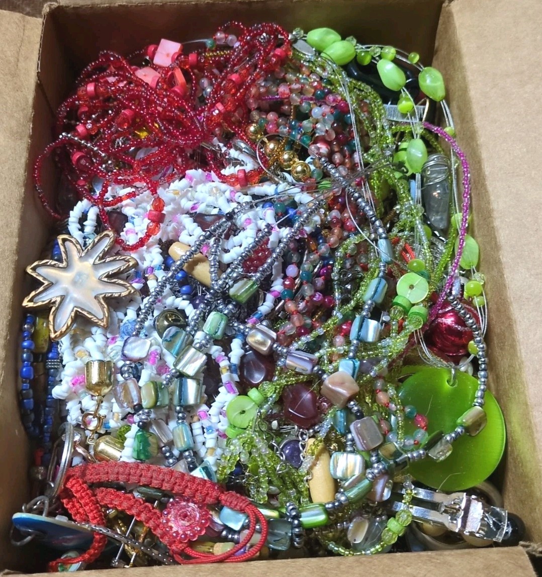 7 Pounds Mixed Jewelry Vintage & Modern Some Signed for Crafting & Repurpose