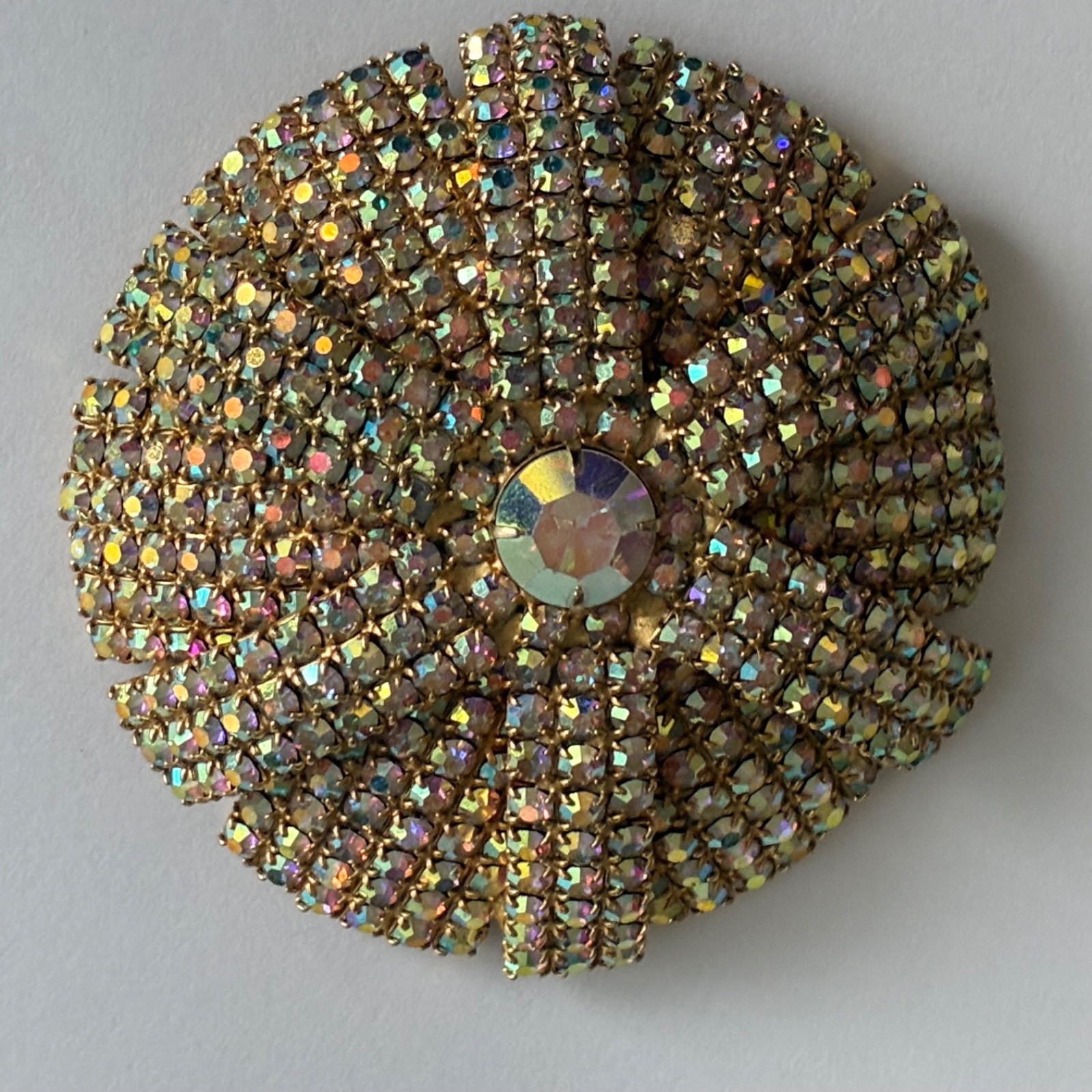 Vintage AB Crystal Brooch Pin Brooch