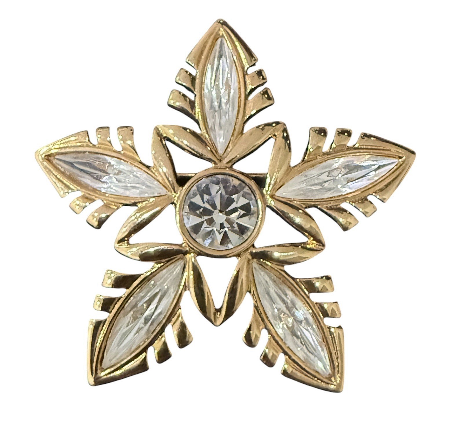 Vintage Napier Gold Tone Star Flower Brooch