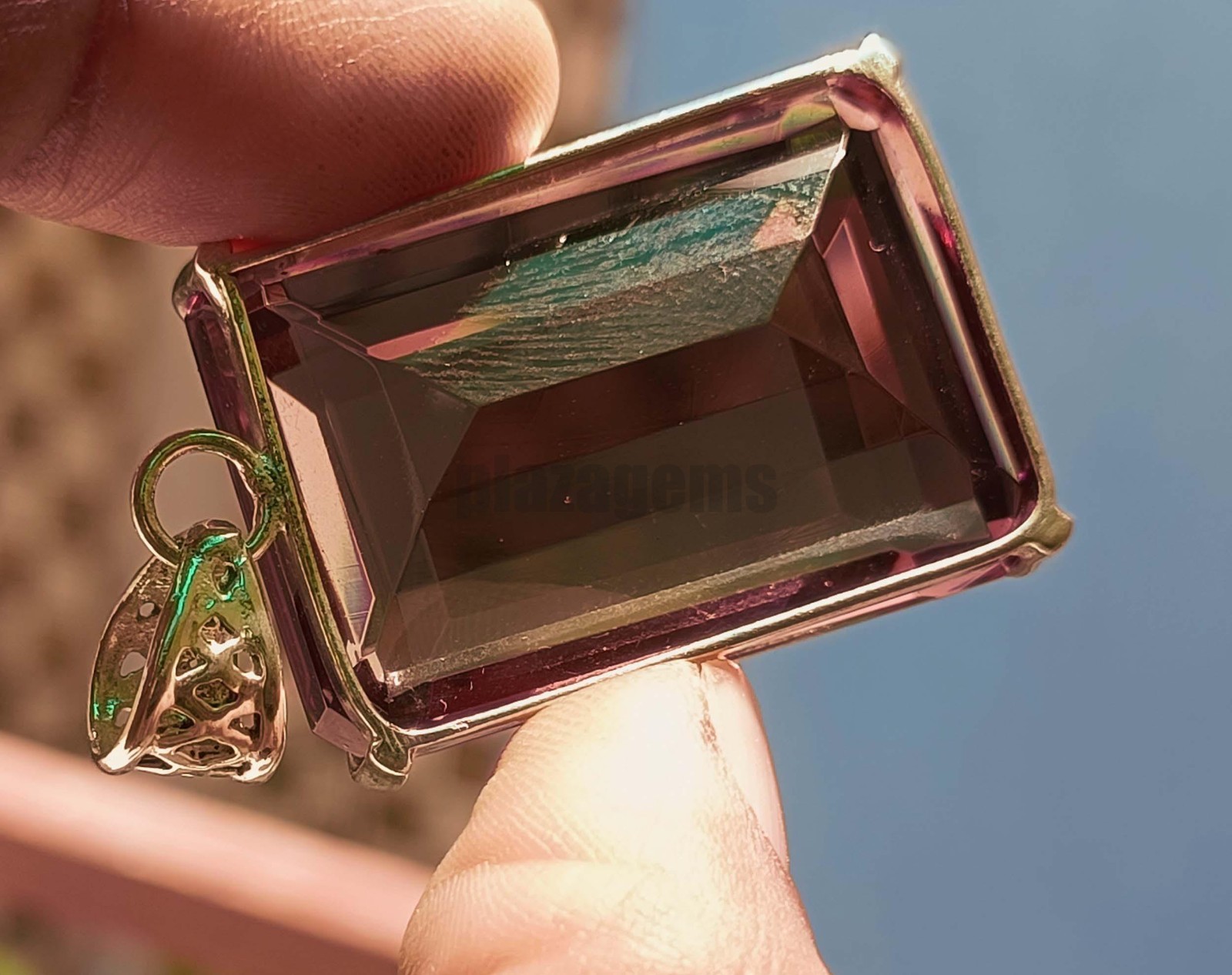 120 Ct Natural Color Change Alexandrite Emerald Cut Certified Loose Gemstone 6k