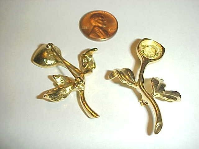 VINTAGE STAMPED SIGNED “JOAN RIVERS” GOLD 10mm. UNSET FLOWER 2″ BROOCH PIN L975
