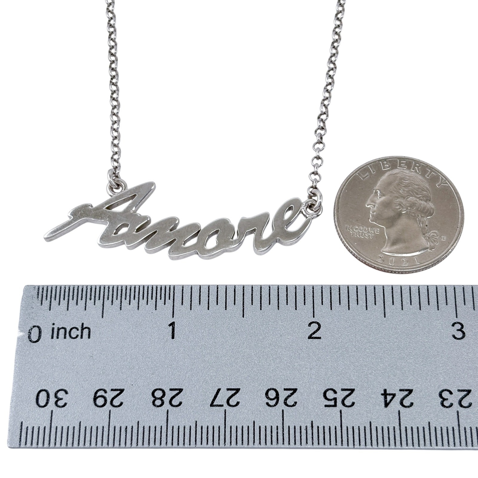 Vintage Italy Sterling Silver 925 | Amore Necklace 16.5″-18.5″