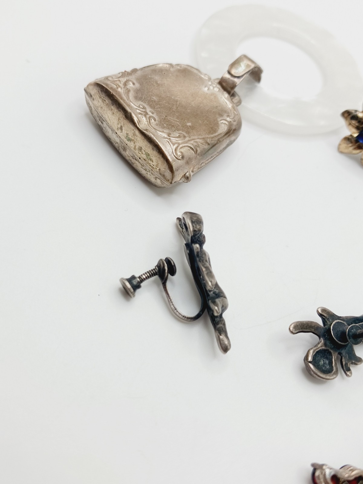 Lot Vintage Sterling Silver Jewelry for Repair cherub flower rattle webster 25g