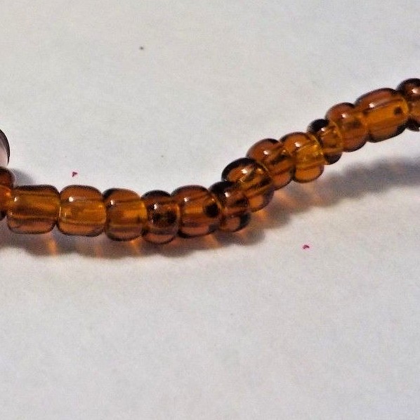 Brown & Clear Rose Tinted Plastic Beads Stretch Bracelet