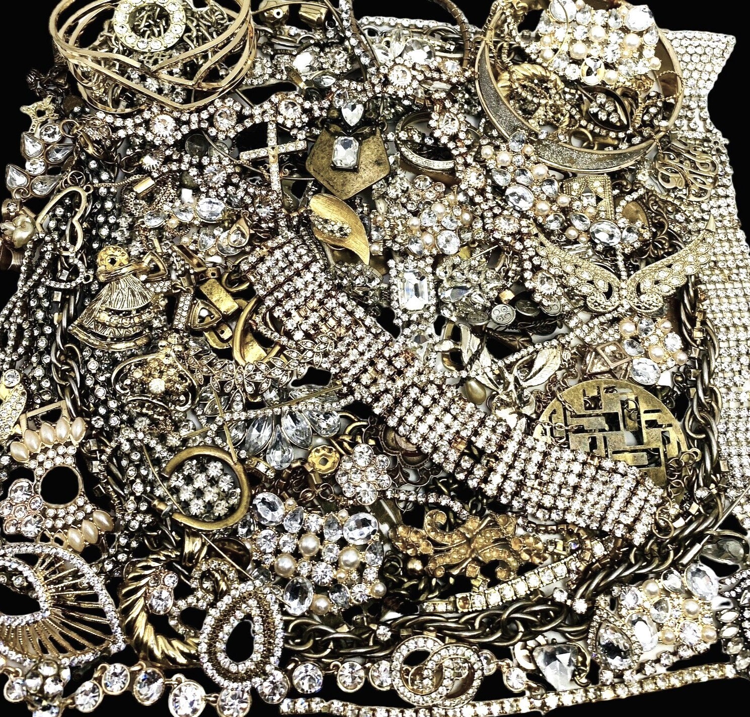 1 Lb Unsorted Jewelry Vintage & New Lot Craft Junk & Wear Resell Mixed Tangles