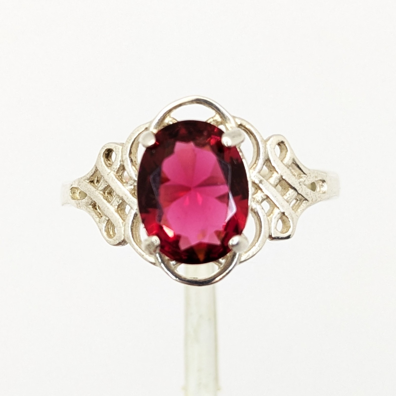 Vintage Elegant RING Silver 925 with Chic Bright Stone-size: 8.75US (18.5mm)| #7