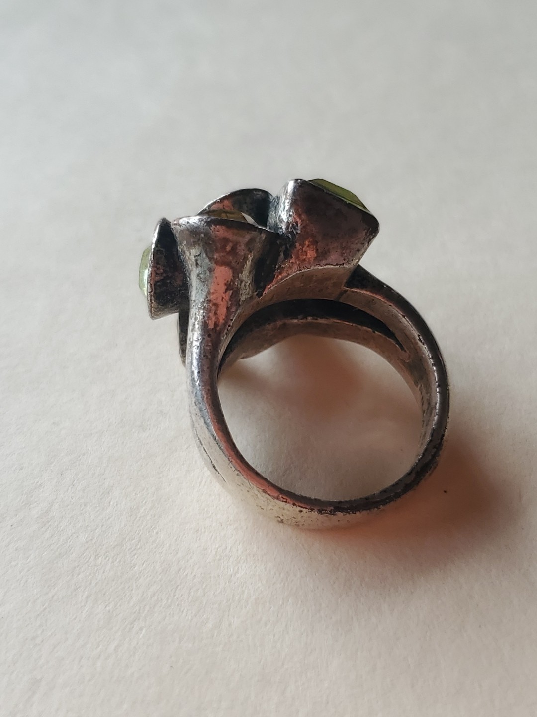 Pilgrim Vtg. Silvertone & Colored Stones Ring Sz. 6