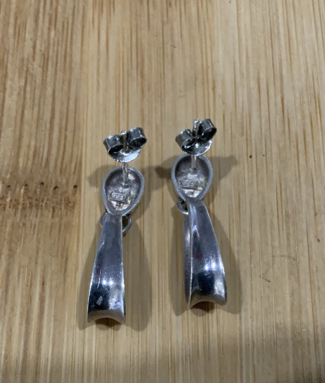 VINTAGE PAUL LOBEL ? STERLING SILVER MODERNIST DESIGN MID CENTURY EARRINGS