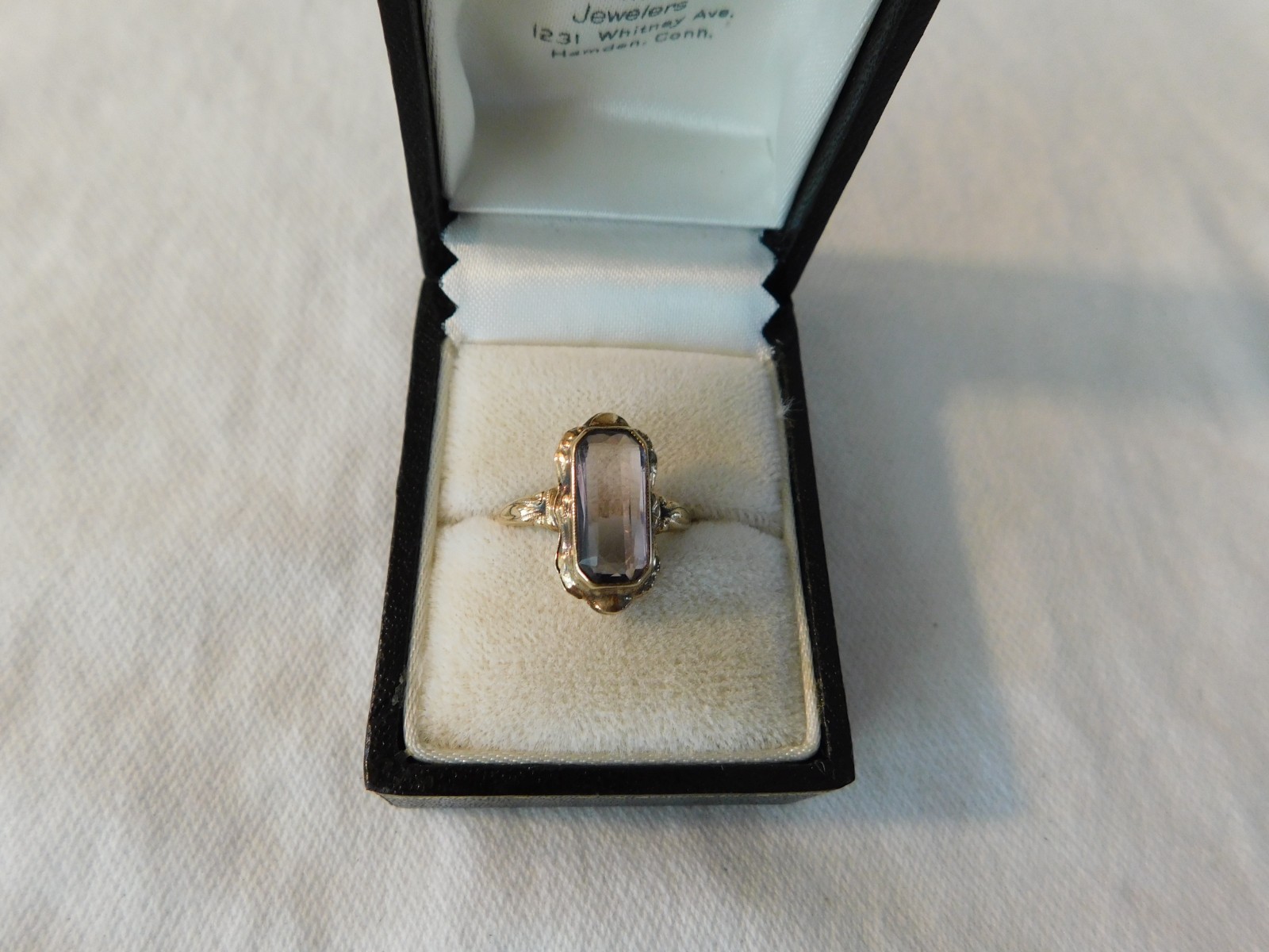 Antique Purple Amethyst 10K Gold Ring Size 6.5