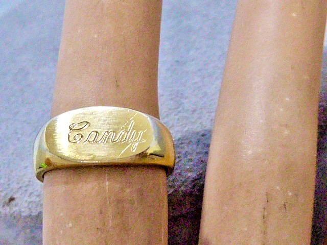 VINTAGE 1/20TH 12K YELLOW GOLD FILLED CHILD’S RING ENGRAVED CANDY SIZE 3.75 RING
