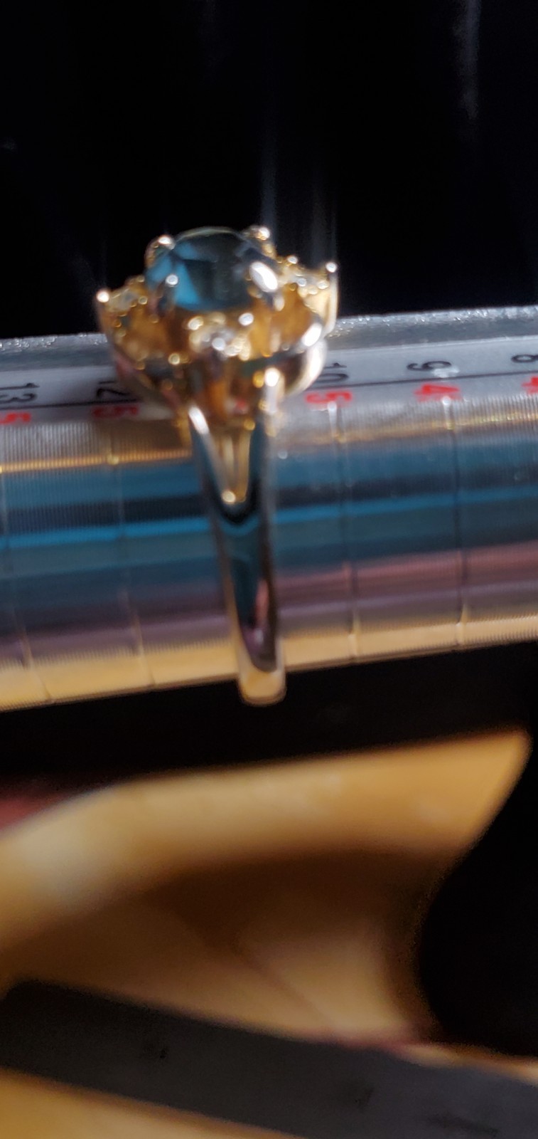 Vintage BLUE & Clear COLOR STONE RING