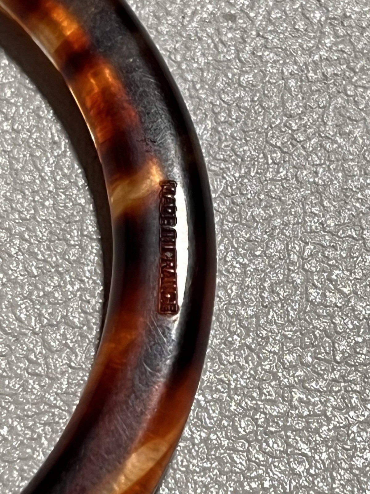 Vintage Made in France Tortoise Shell Bangle Bracelet Lucite Acetate Stackable