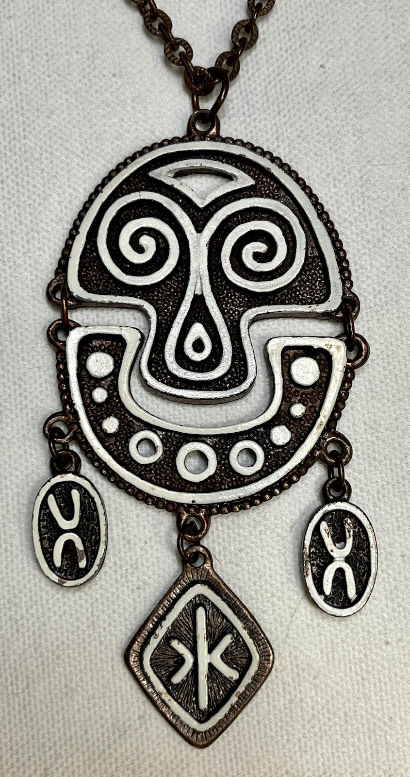 Lot 3 Vintage Estate Necklaces Ethnic Tribal African Statement Black Brown White