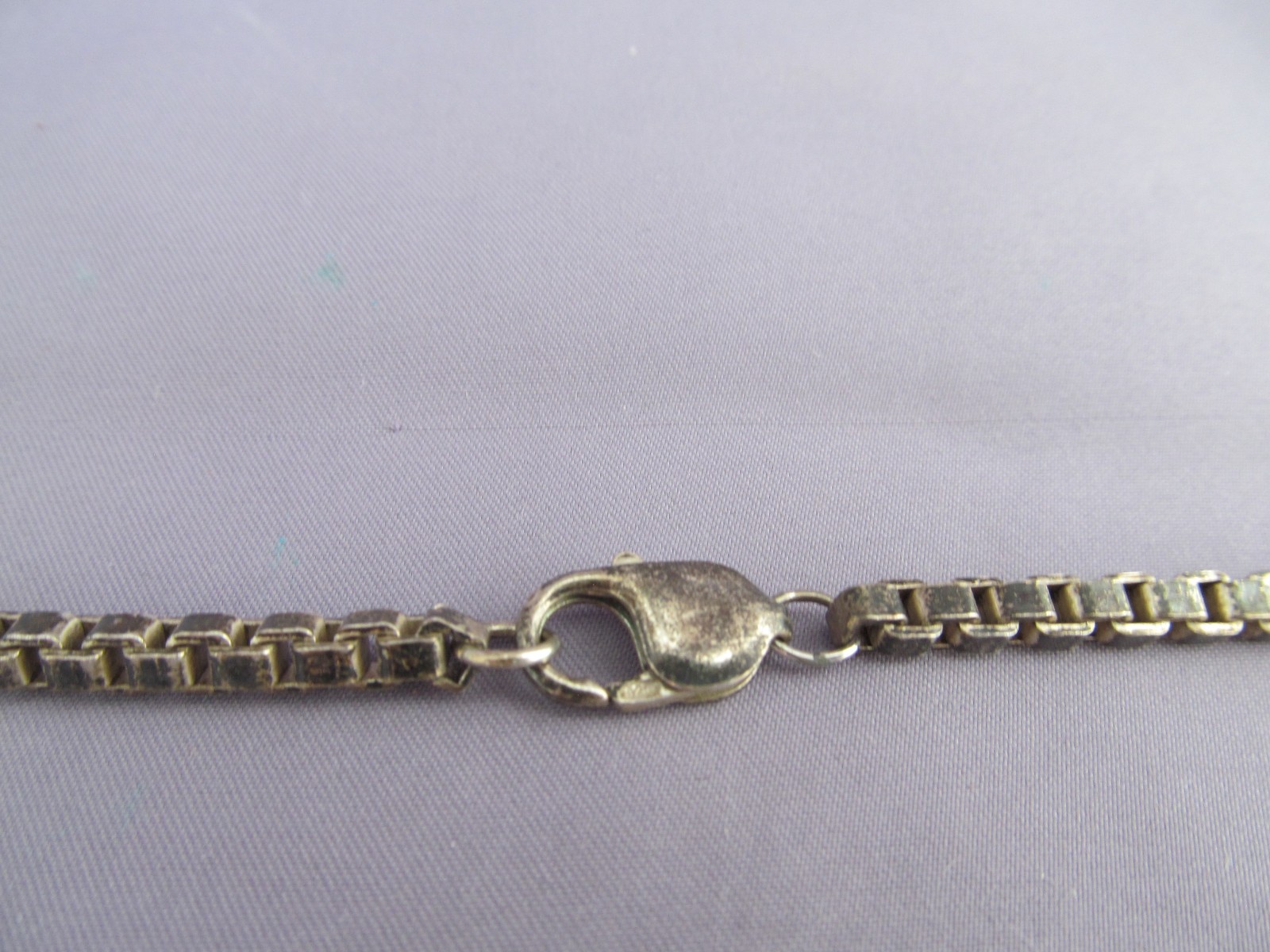VINTAGE HUGE MENS HEAVY CHUNKY STERLING BOX CHAIN NECKLACE 4MM 23 1/2″ 50g