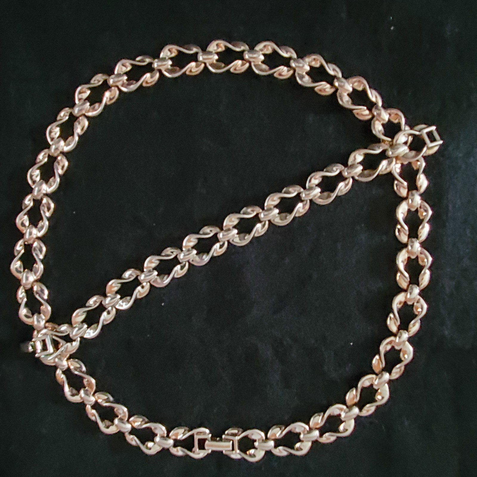 Vintage Link Necklace Bracelet Set Silver Tone 19.5″ 7″
