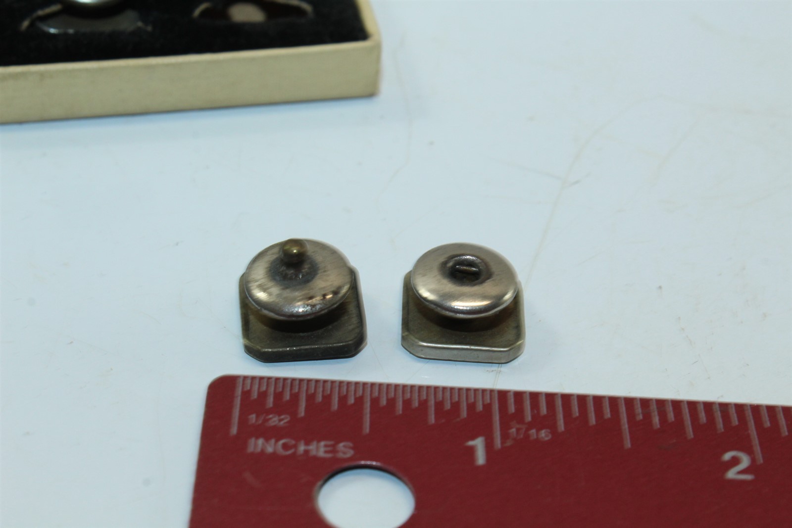Vintage Snap Cufflinks Silvertone Alloy