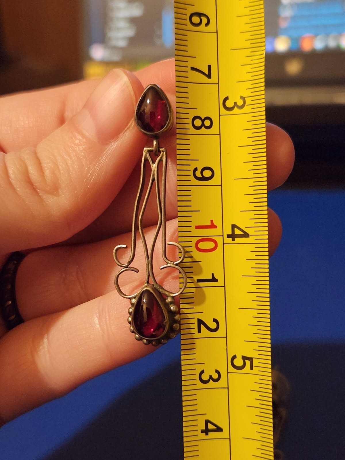 Sterling Silver Amber Dangle Earrings