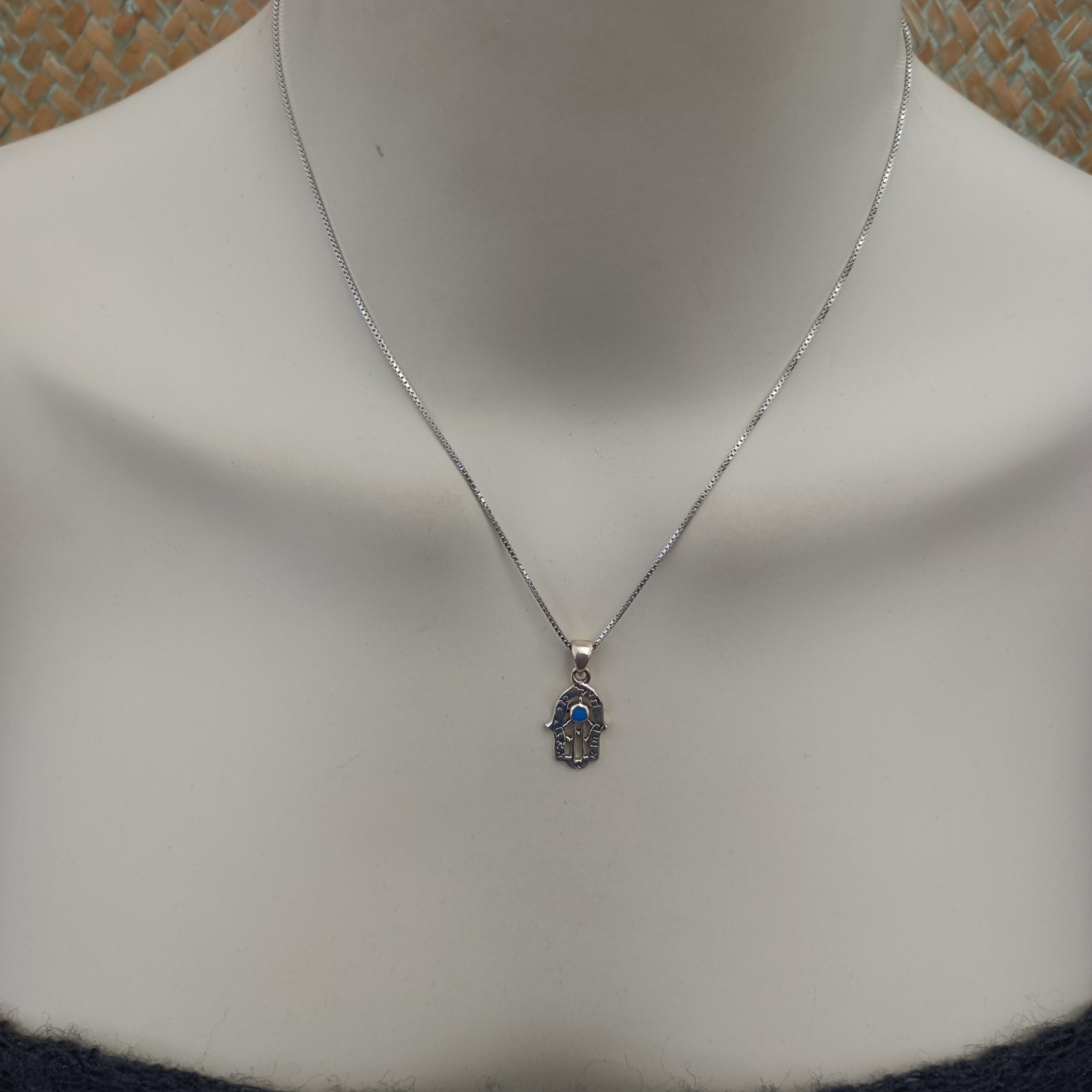 Sterling Silver Hamsa Necklace Eshet Chayil Blessing Meaningful Gift For Her 925