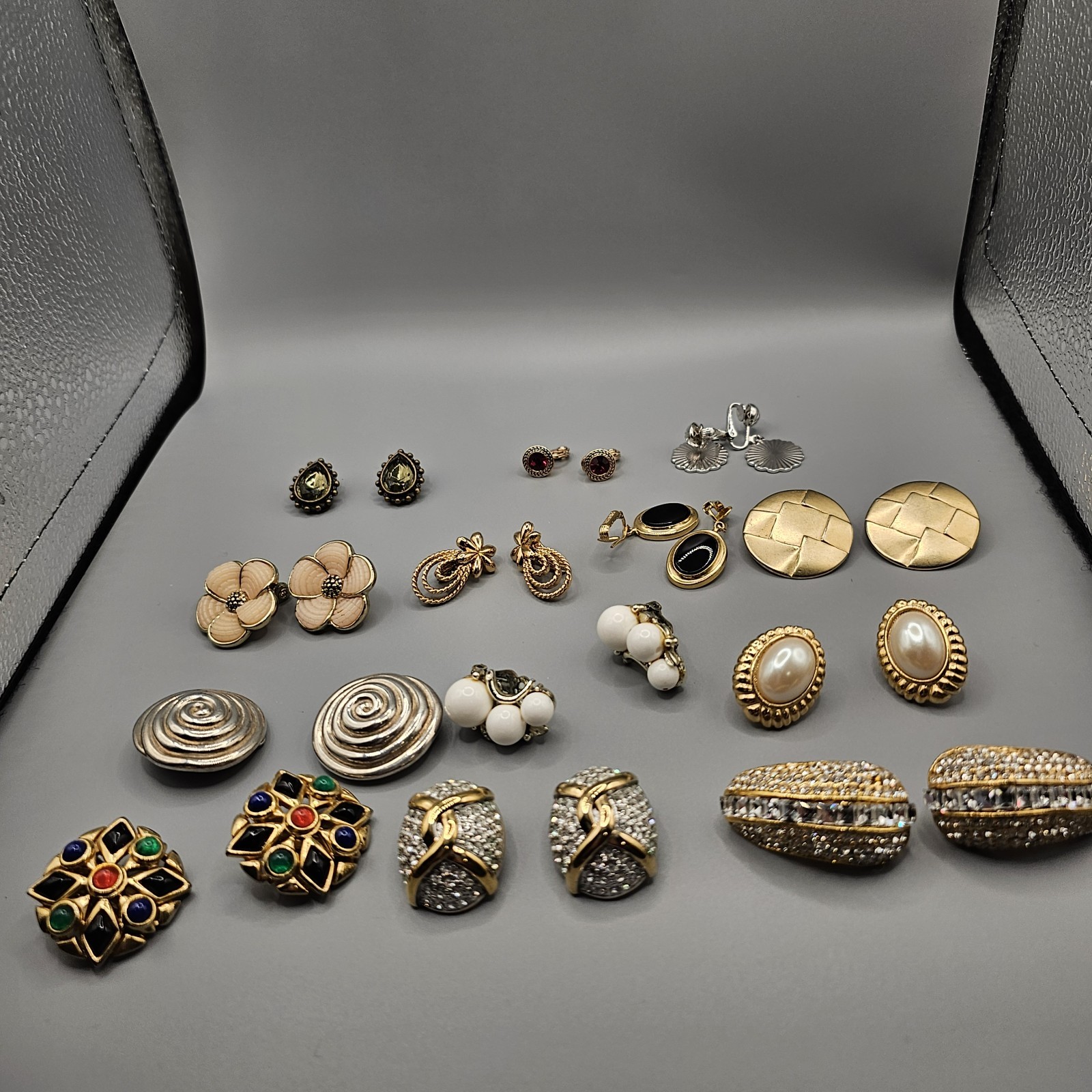 Vintage Designer Clip On Earring Lot 13 Monet Carolee Craft Signed More