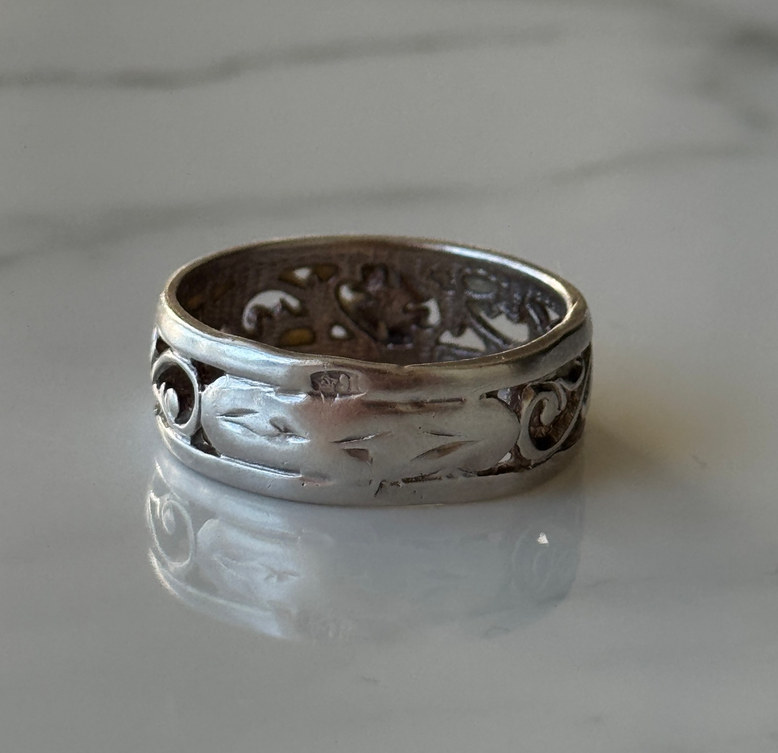 Vintage USSR Ring Silver 916 Size 9 / 19 Soviet Jewelry