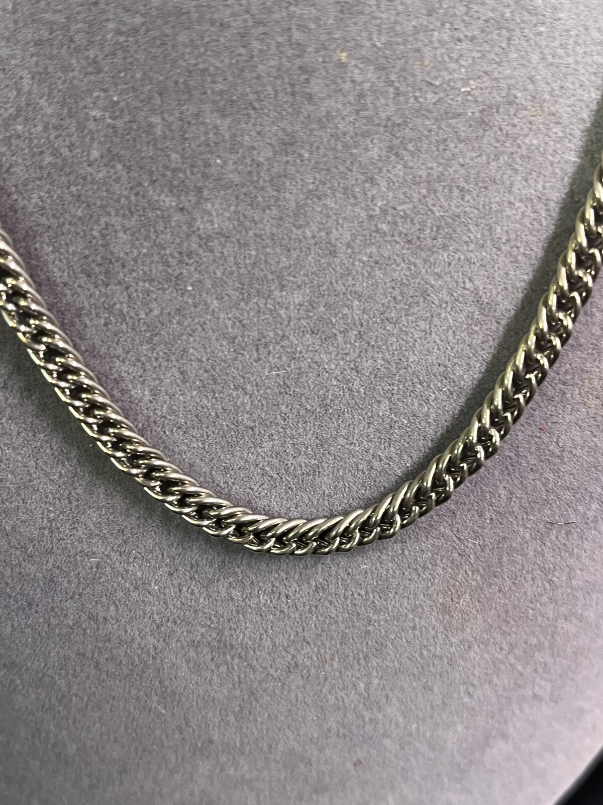 VINTAGE 24” MENS STAINLESS STEEL CHAIN NECKLACE 4MM SILVER TONE