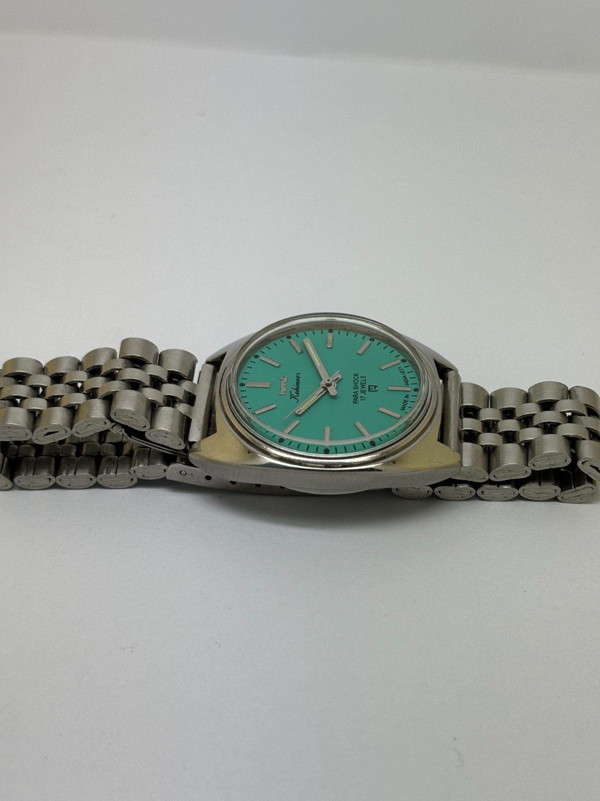 Vintage HMT Kohinoor Blue Dial Mechanical hand Winding Transparent Back Case