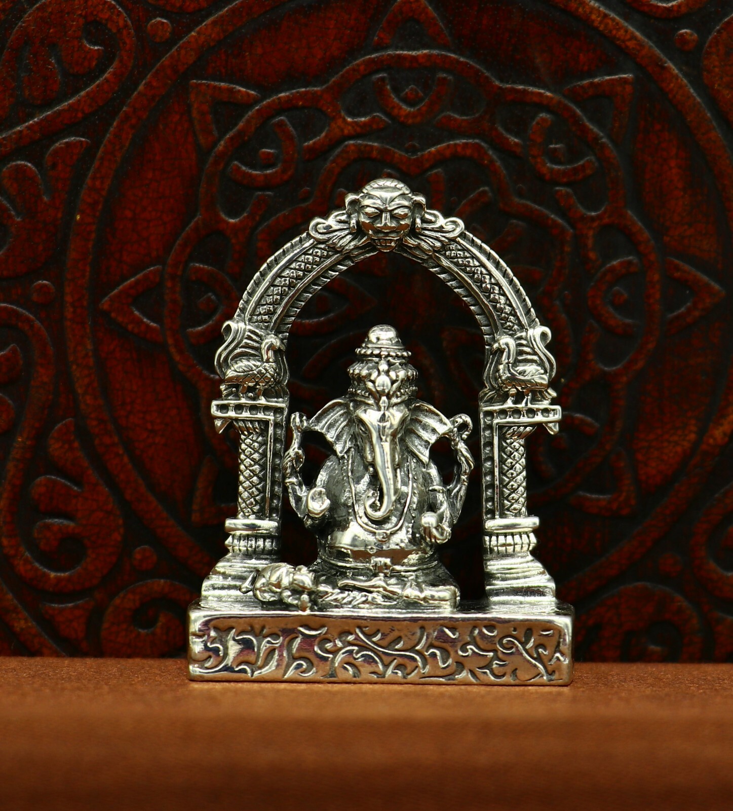 925 pure silver God Ganesha statue, figurine, puja article home temple art03