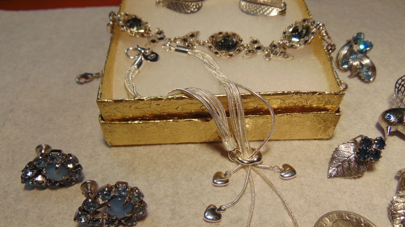 Vintage, Junk Drawer, Costume Jewelry Lot, All Wearable, No Missing Stones