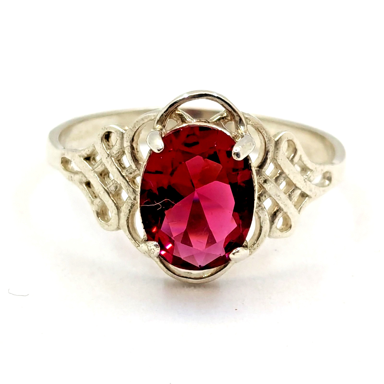 Vintage Elegant RING Silver 925 with Chic Bright Stone-size: 8.75US (18.5mm)| #7