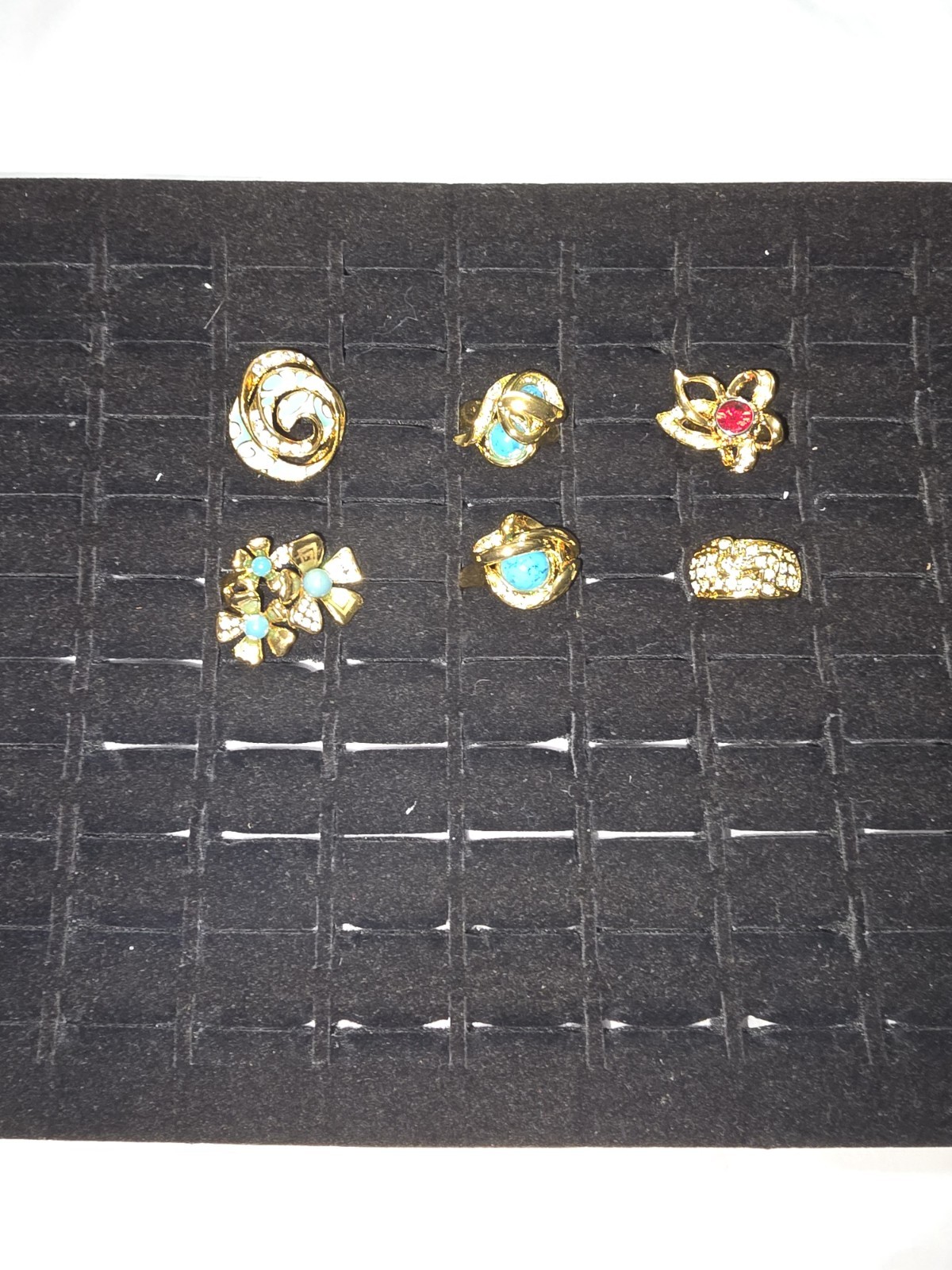 Modern Vintage 6 Piece All Designer Signed/stamp Costume Ring Lot