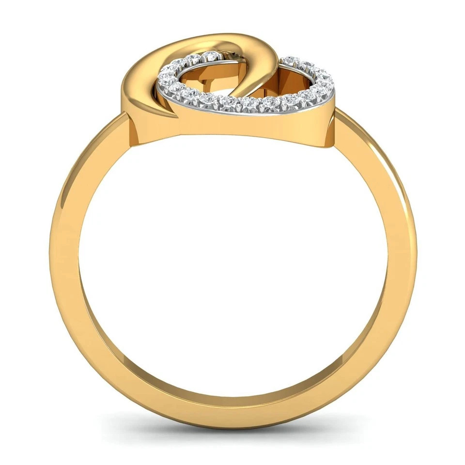 0.20TCW Round Cut White Moissanite Round Shaped Ring In Pure 10K Yellow Gold FN