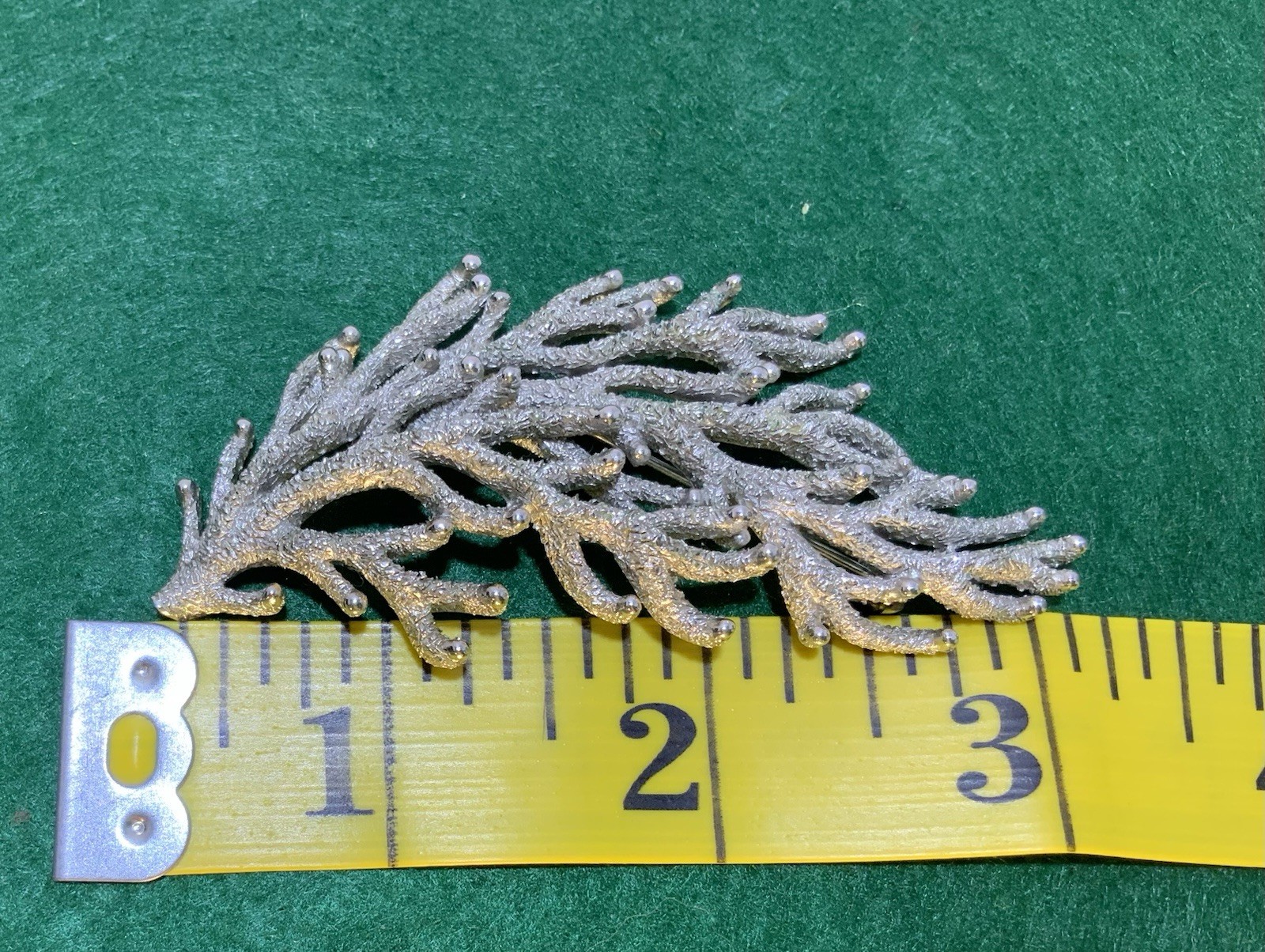 Vintage Trifari Seaweed Coral Reef Silver Tone Brooch
