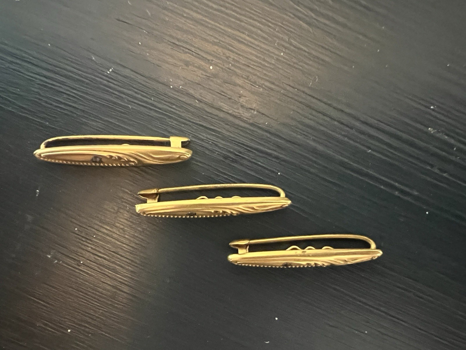 Vintage Gold Lingerie Pins Set Of Three Excellent Condition
