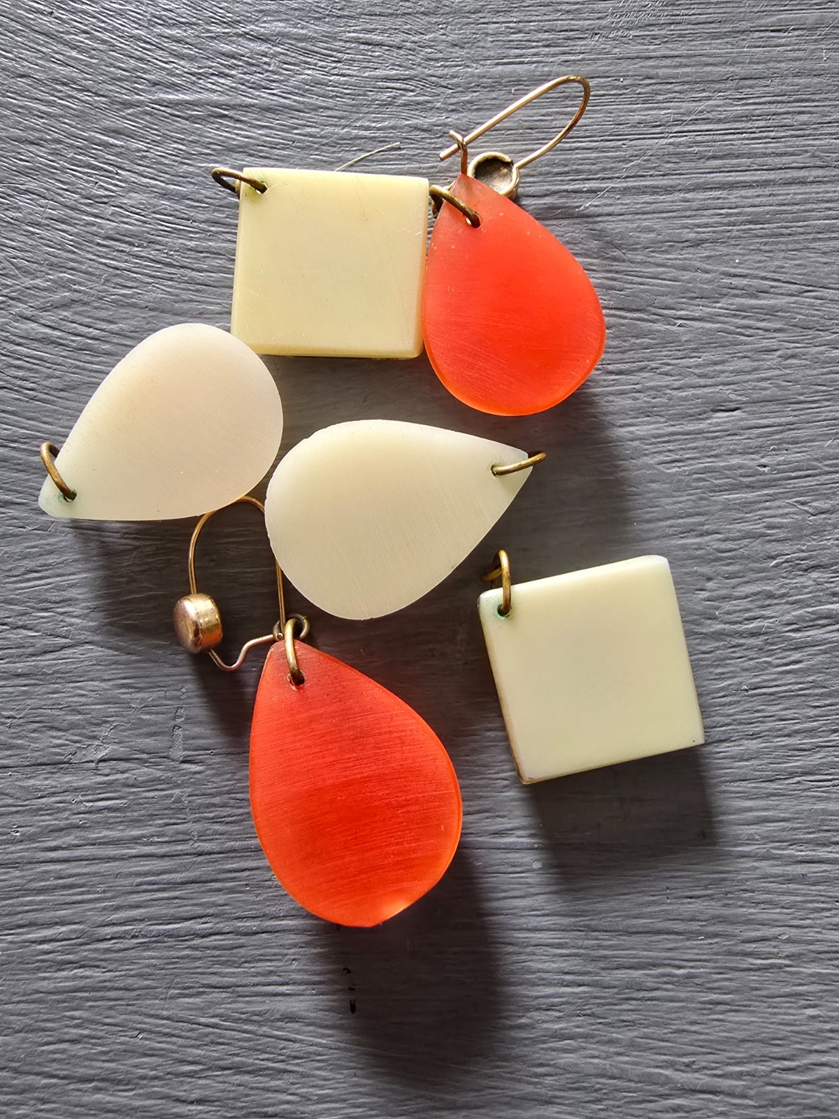 Vintage 1960s Lucite Marine Life Ocean Tropical Crab etc Earrings