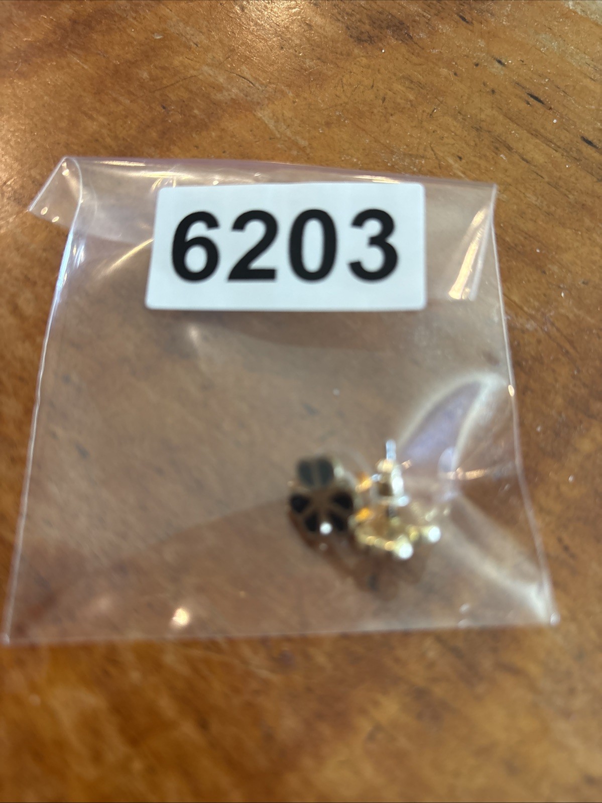 Pilgrim Black Enamel Flower Stud Earrings Gold Tone Floral Signed