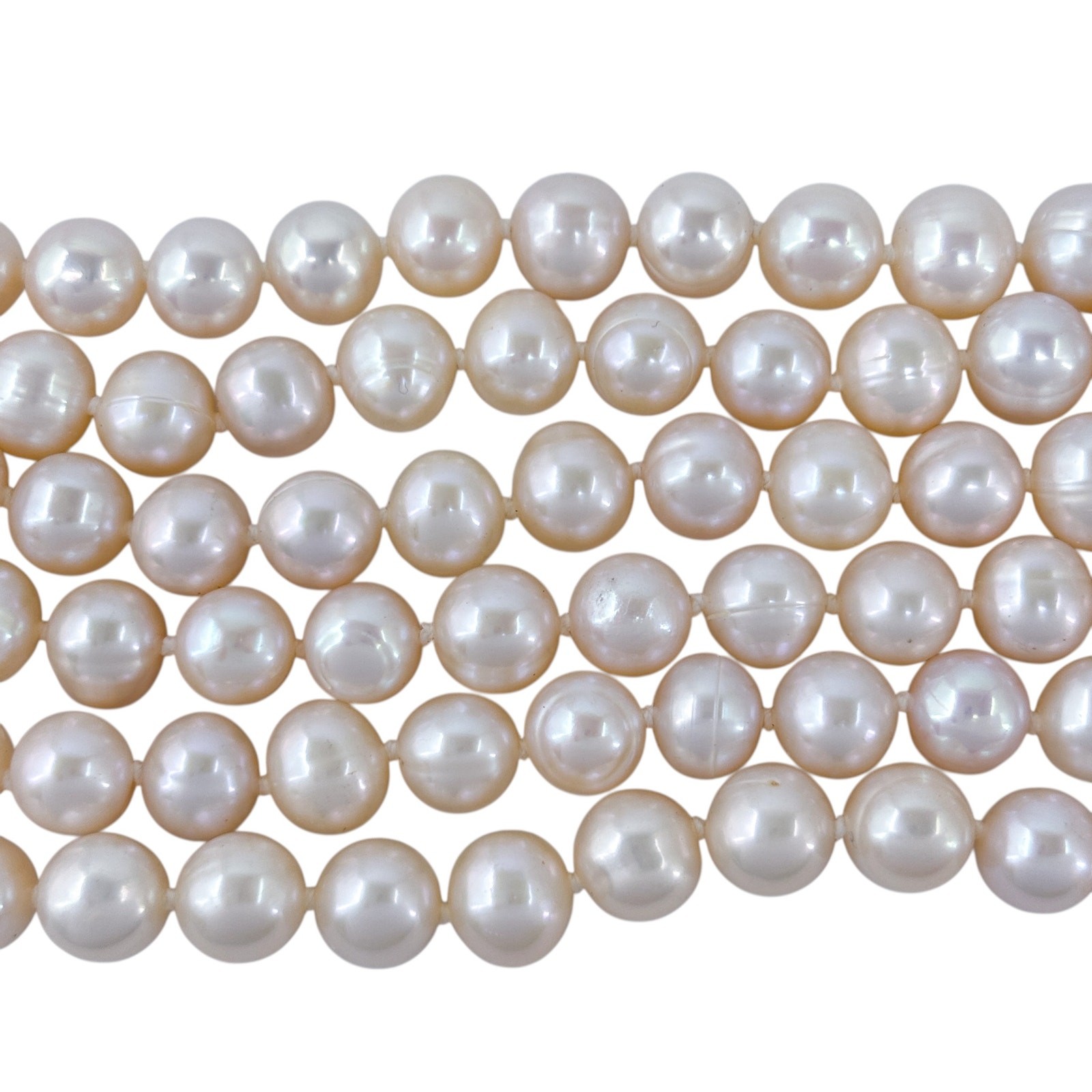 NWT Vintage Sterling Silver 925 Cream Rose Freshwater Pearl Necklace 18″