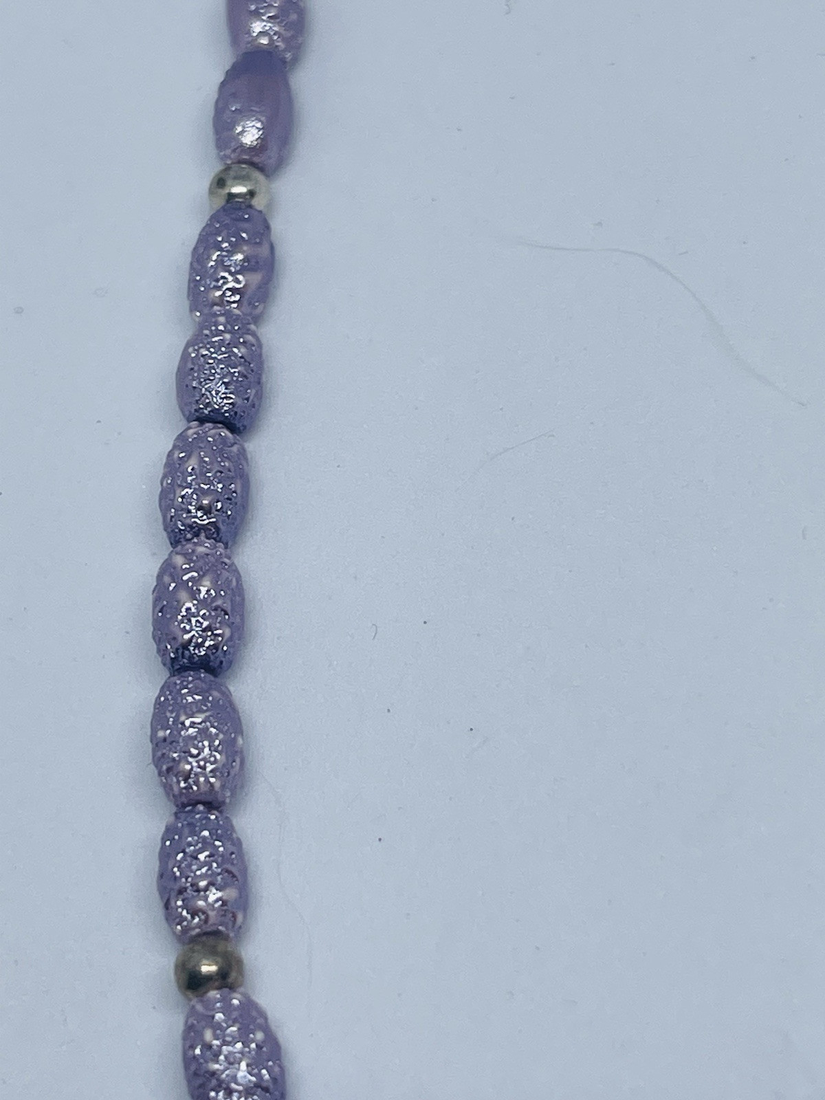 Fab 1950s Lavender Freshwater Pearls Necklace Orate Magnetic Clasp Japan VTG