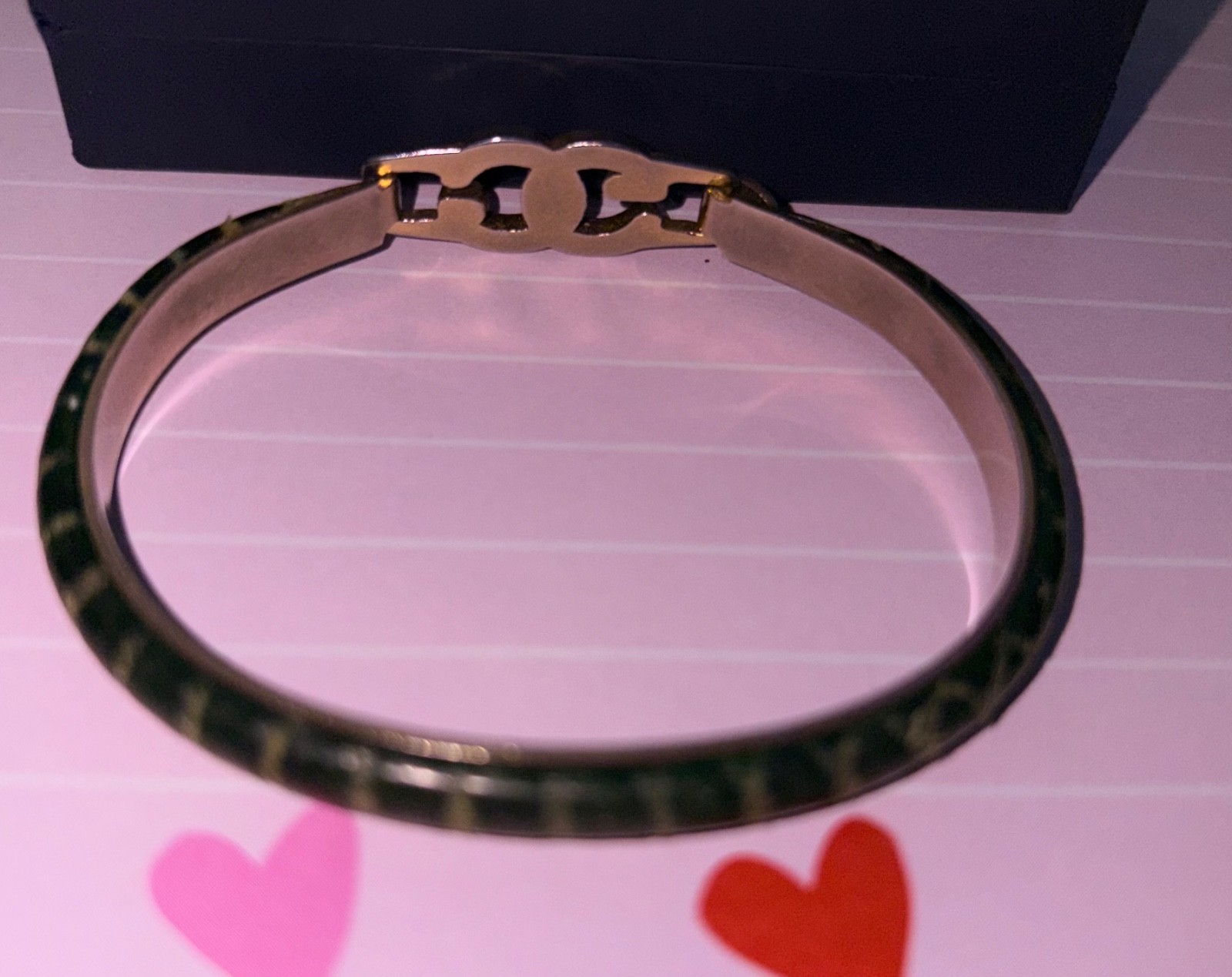 Vintage Gucci Interlocking GG Snakeskin Bangle Bracelet