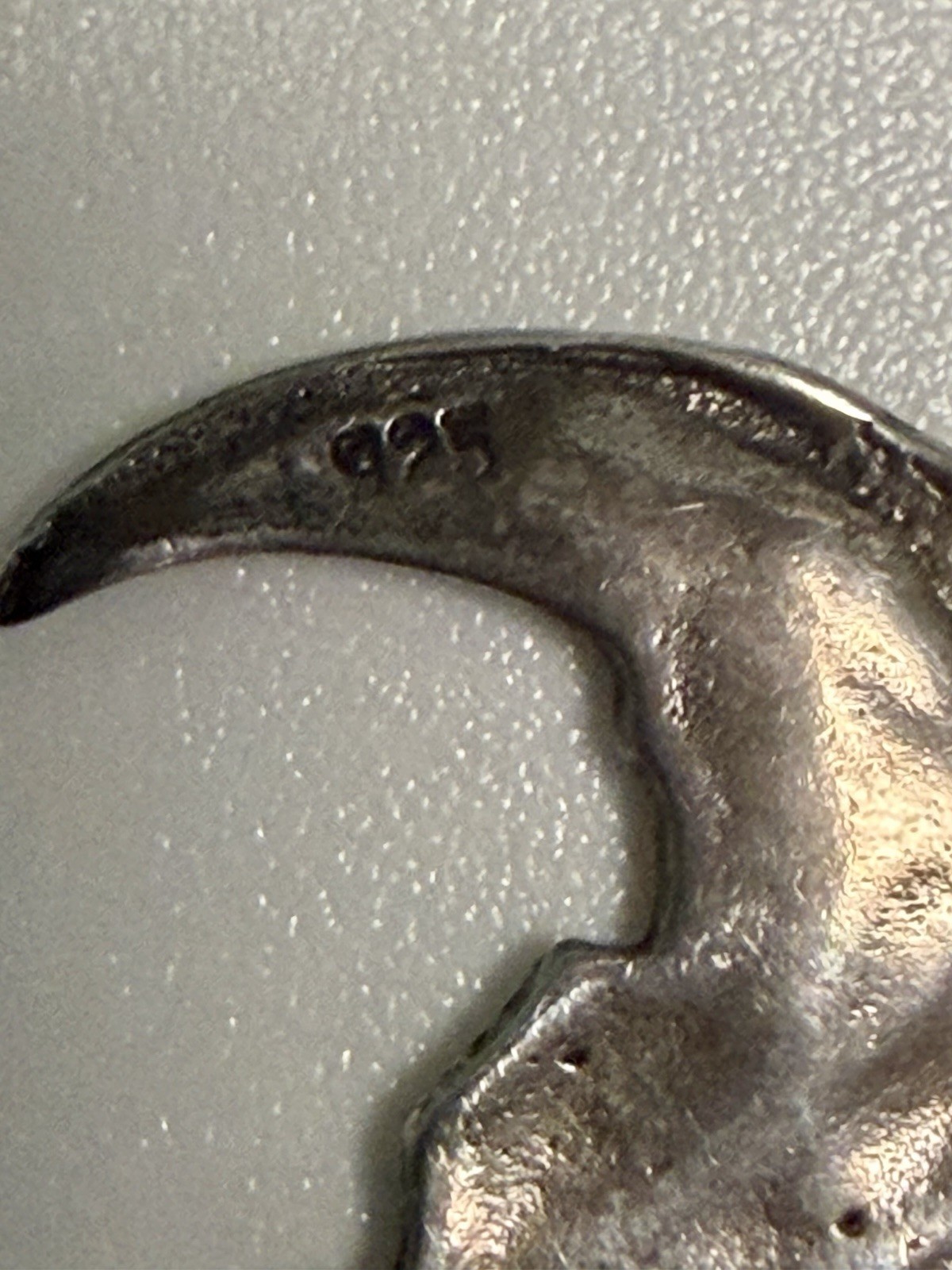 Vintage Sterling Silver Pendant with Girl’s Face Hat Crescent Moon Silhouette