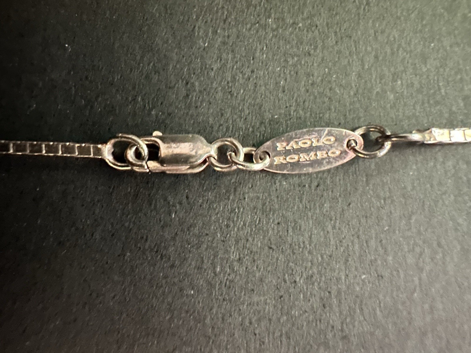 VTG PAOLO ROMEO Designer STERLING SILVER Snake Chain Necklace/Pendant 16″