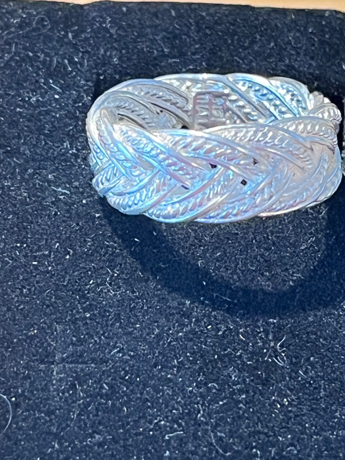 Vintage 925 Sterling Silver NF Braided Basket Weave Ring Unisex size 7.5