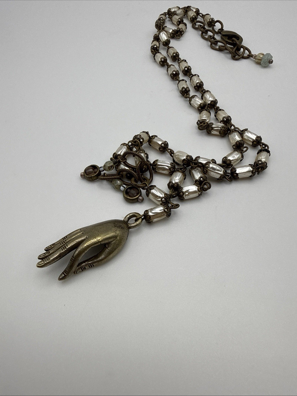 Reproduction Of Victorian Hand Necklace 22” Plus 3” Extender