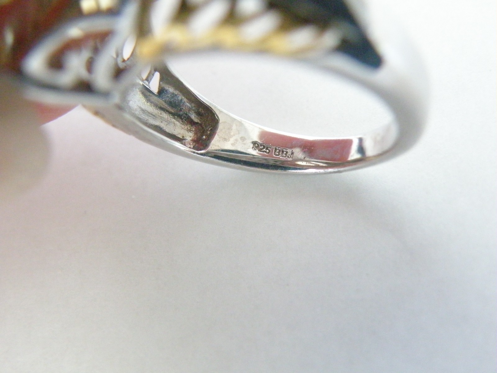 Vintage Sterling Silver 925 Large Natural Yellow Labradorite Ring Size 6
