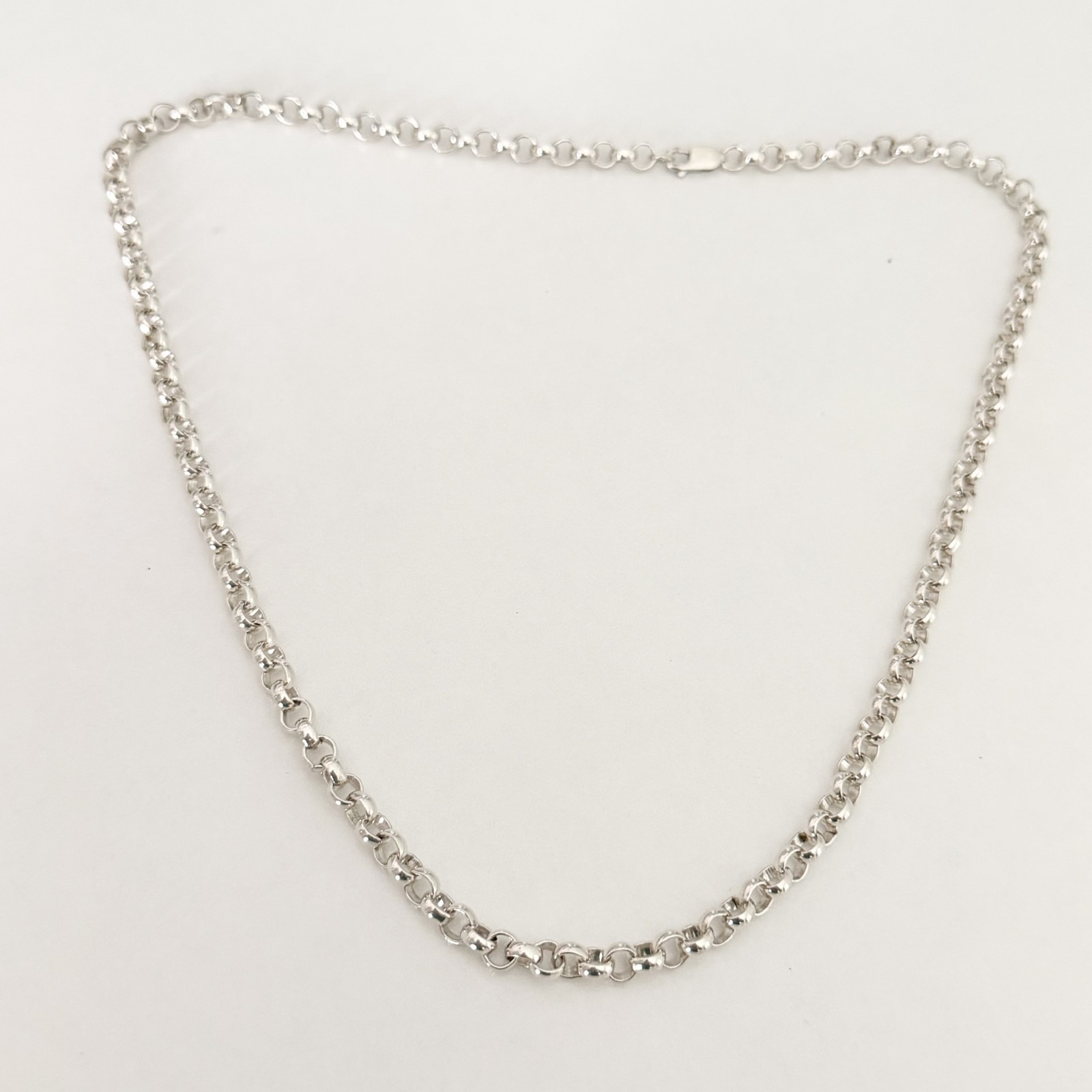 925 Sterling Silver 6MM Round Rolo Link Heavy Chain Necklace 24″