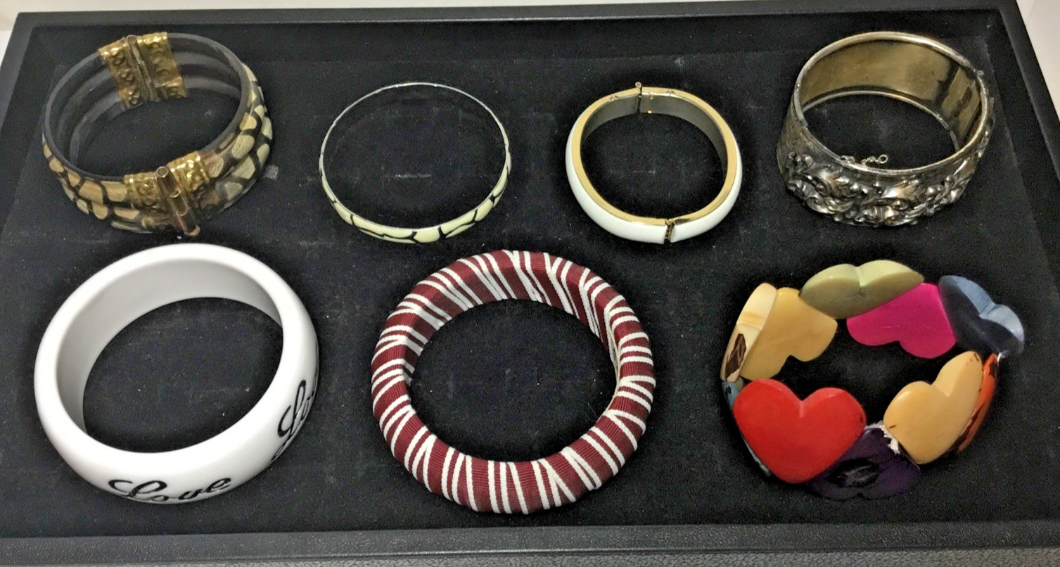 Seven (7) Cuff Bracelets Lot Vintage To Now Jewelry From Estate